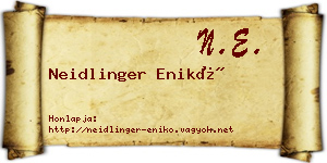 Neidlinger Enikő névjegykártya
